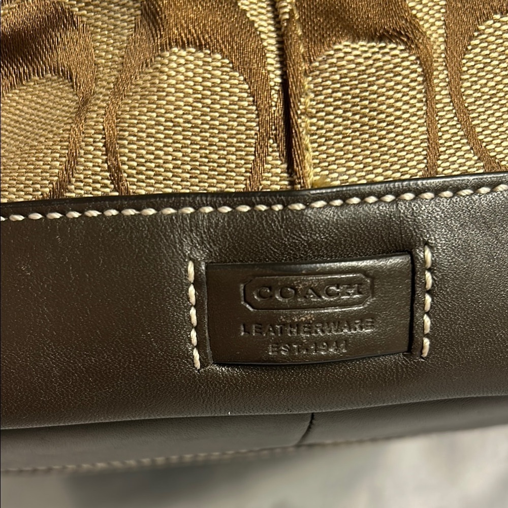 COACH 6042 Brown Canvas and Leather Monogram Tote Bag Vintage (07/2005) - Picture 6 of 12